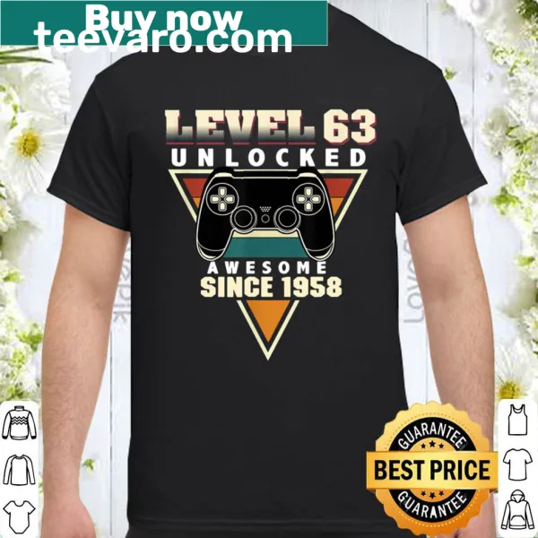 Gaming-themed shirt celebrating Level 63 for a birthday