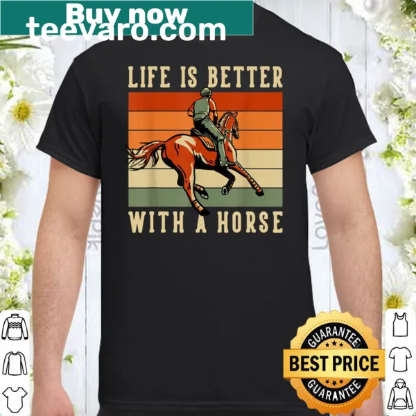 Vintage retro horseback riding shirt with horse graphic