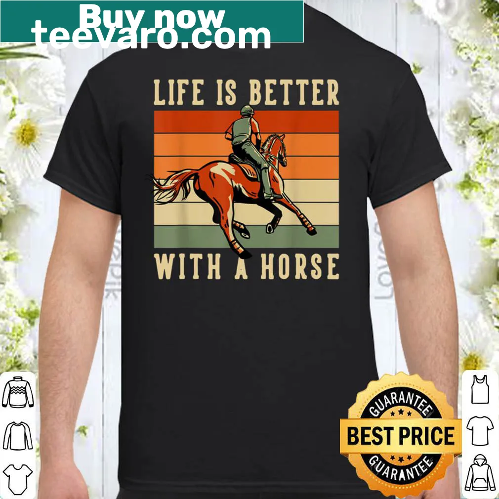 Vintage retro horseback riding shirt with horse graphic