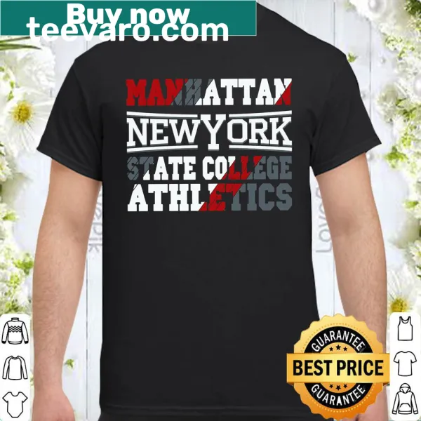 Athletics t-shirt showcasing Manhattan New York State College branding.
