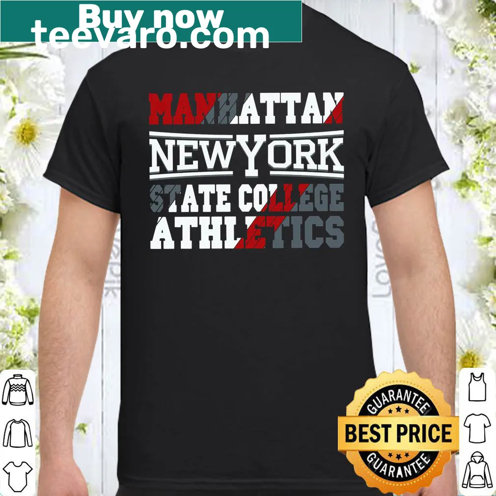 Athletics t-shirt showcasing Manhattan New York State College branding.