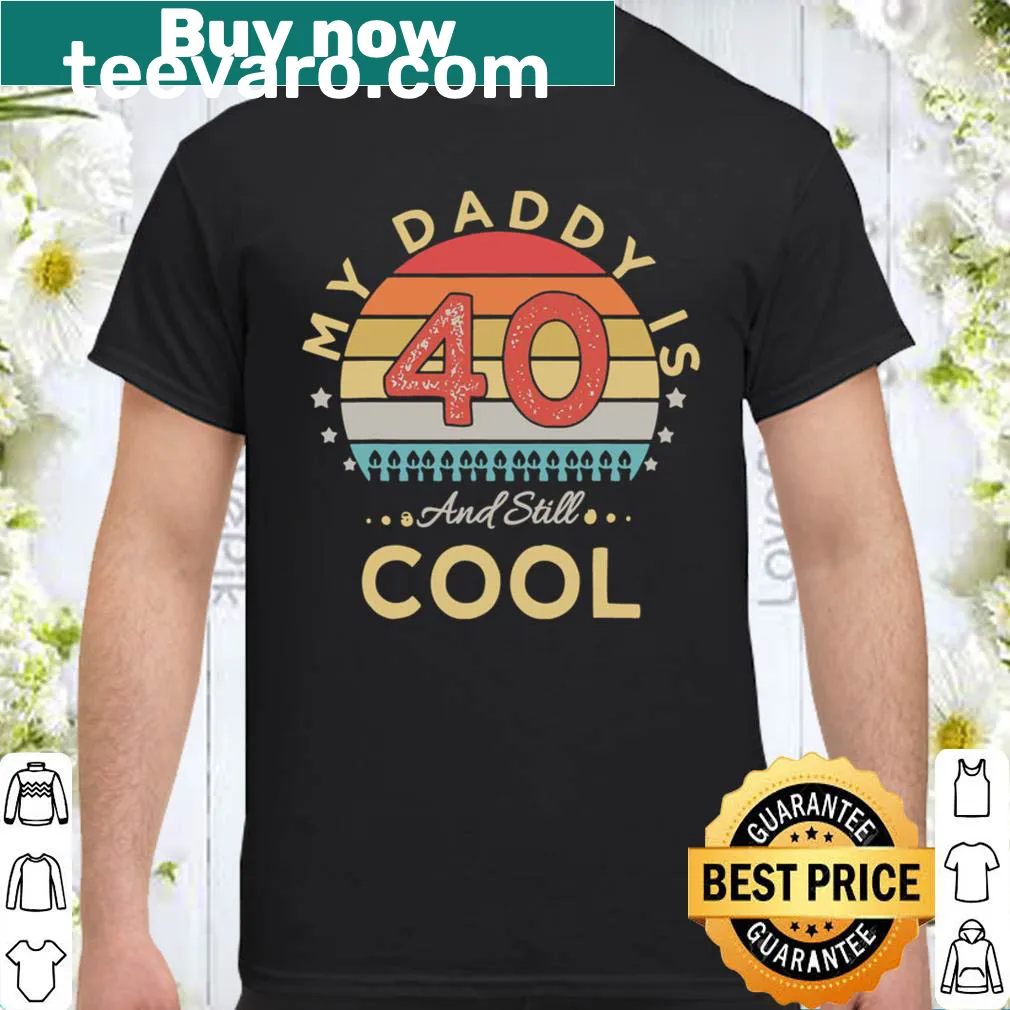 Bold typography shirt celebrating dad's 40th birthday with fun text