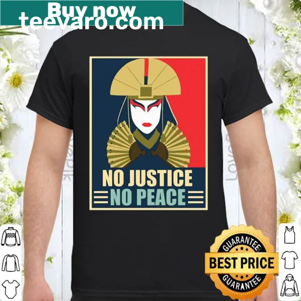 No justice no peace shirt with bold typography for social change