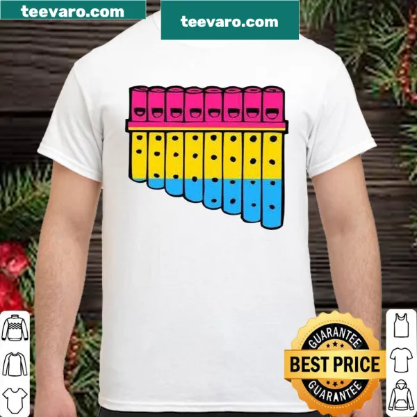 Pansexual pride shirt with pan flute graphic