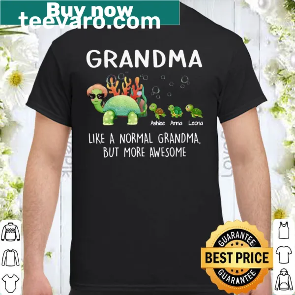 Cute turtle design on a personalized grandma shirt
