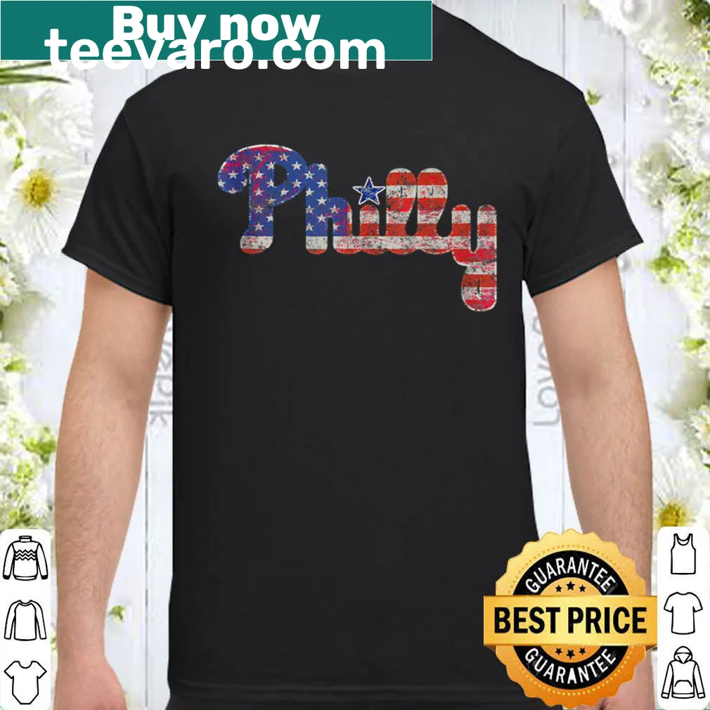 Vintage Philadelphia baseball shirt with US flag design