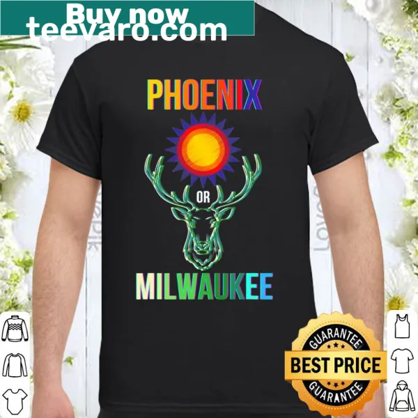 Retro basketball finals shirt featuring Phoenix vs Milwaukee