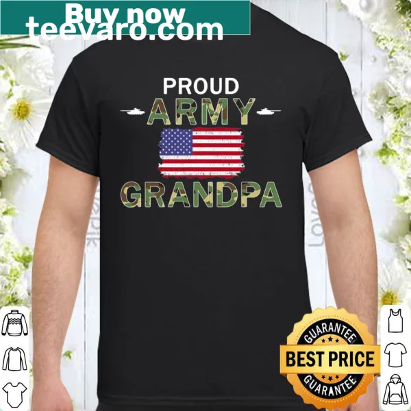 Army Grandpa t-shirt with camouflage graphics and military pride design