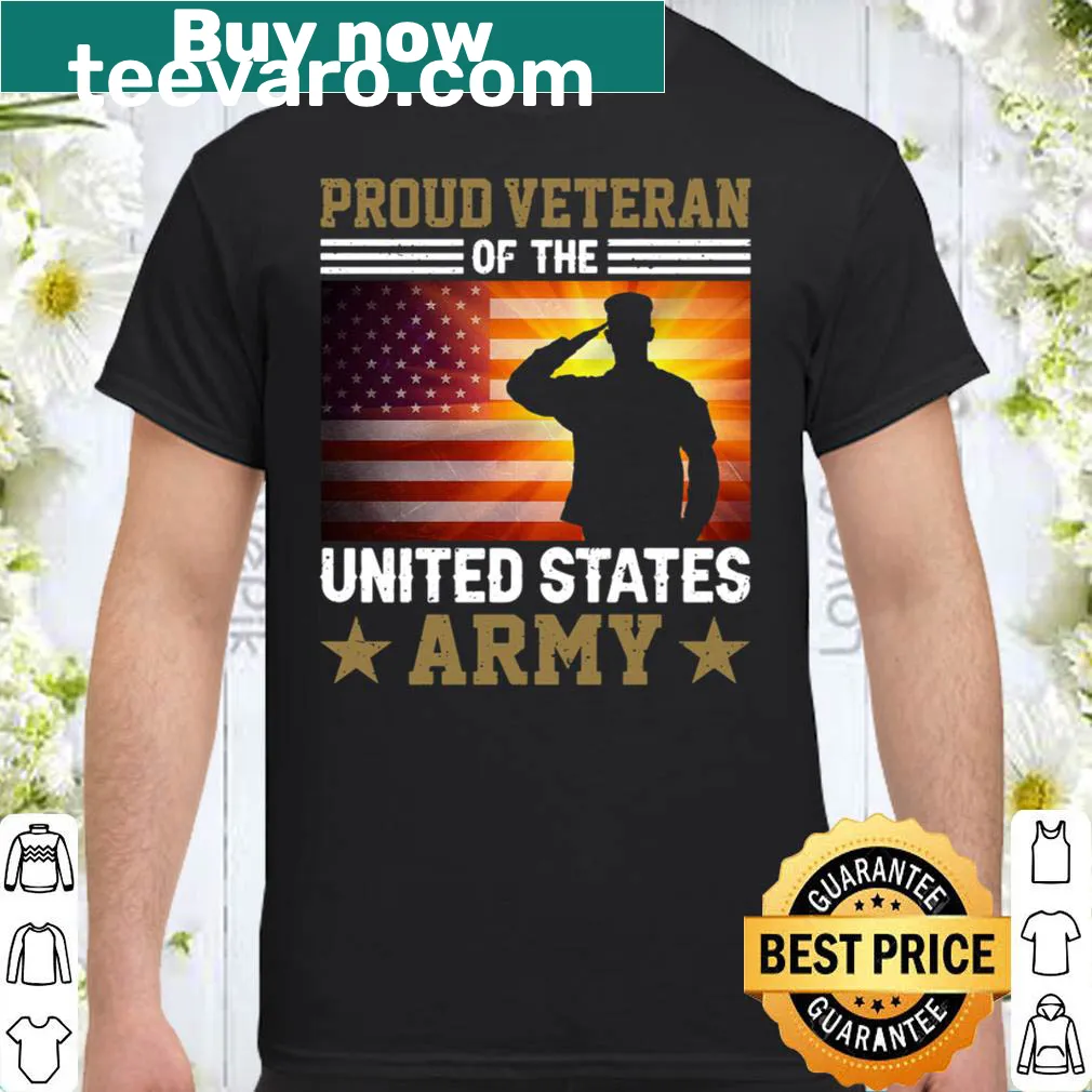 Proud Veteran of the US Army t-shirt with bold text