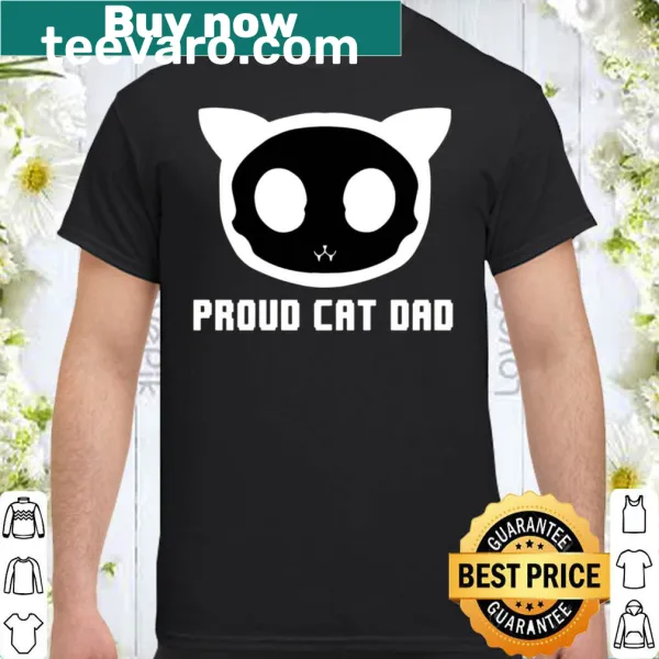 Proud Cat Dad T-shirt with bold typography expressing love for cats