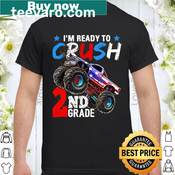 Fun monster truck graphic shirt for kids entering 2nd grade