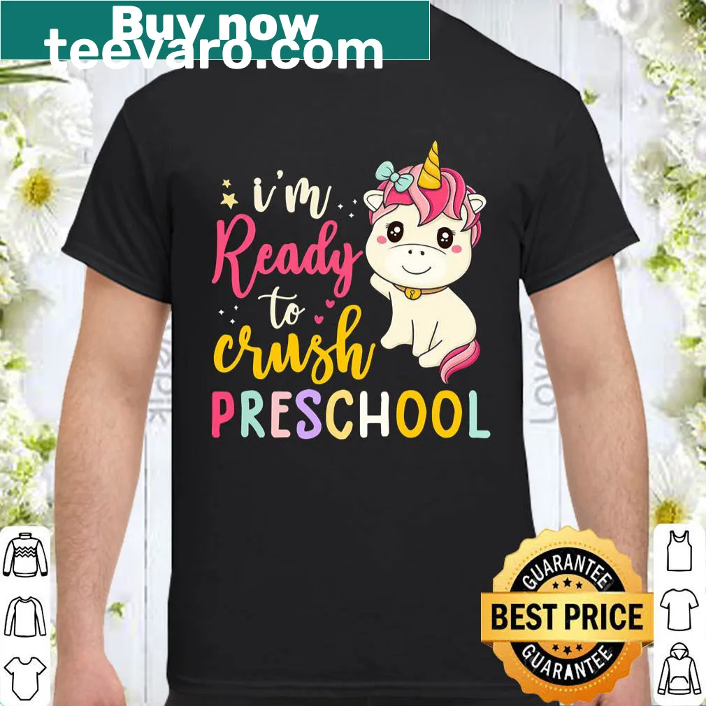 Charming unicorn design on a girls' preschool shirt