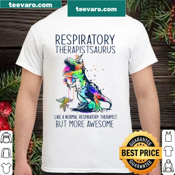 Funny Respiratory Therapist t-shirt with dinosaur graphic