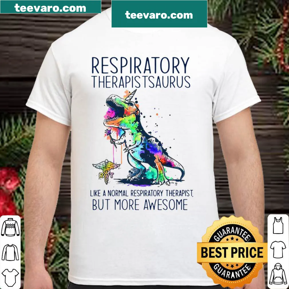Funny Respiratory Therapist t-shirt with dinosaur graphic