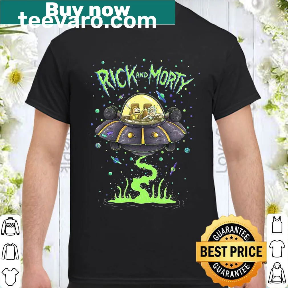 Funny Rick and Morty shirt featuring Drunk Rick and his spaceship
