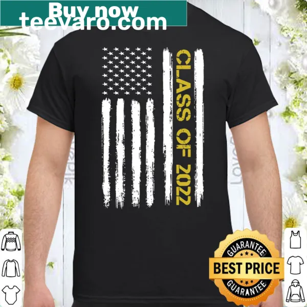 Graduation shirt for the Senior Class of 2022 with American flag design.