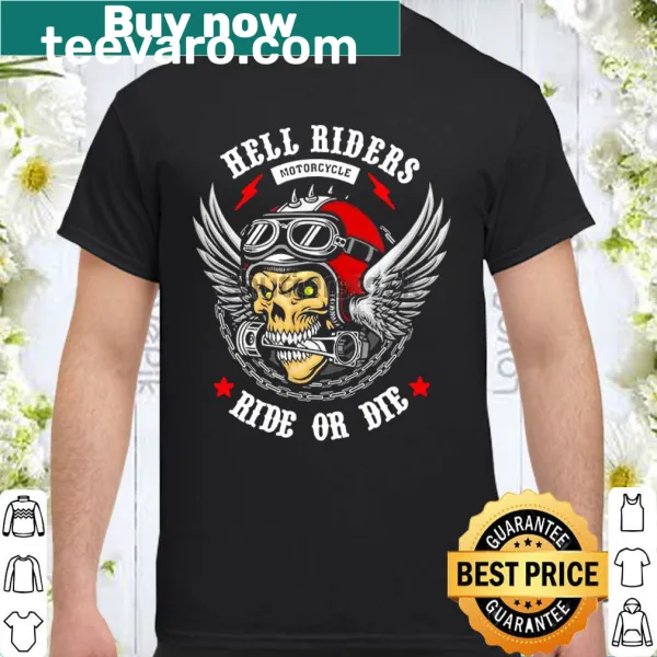 Skull wearing motor helmet design on a shirt