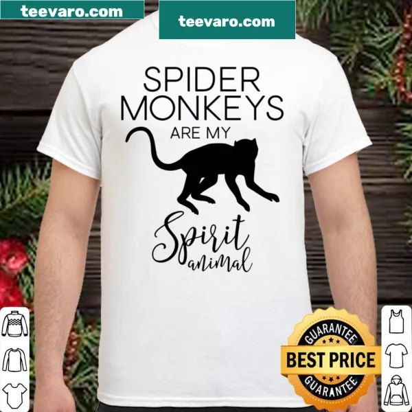 Cartoon graphic shirt featuring spider monkeys as spirit animals