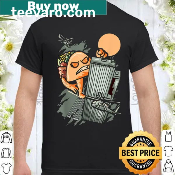 Cartoon taco monster graphic t-shirt for taco lovers