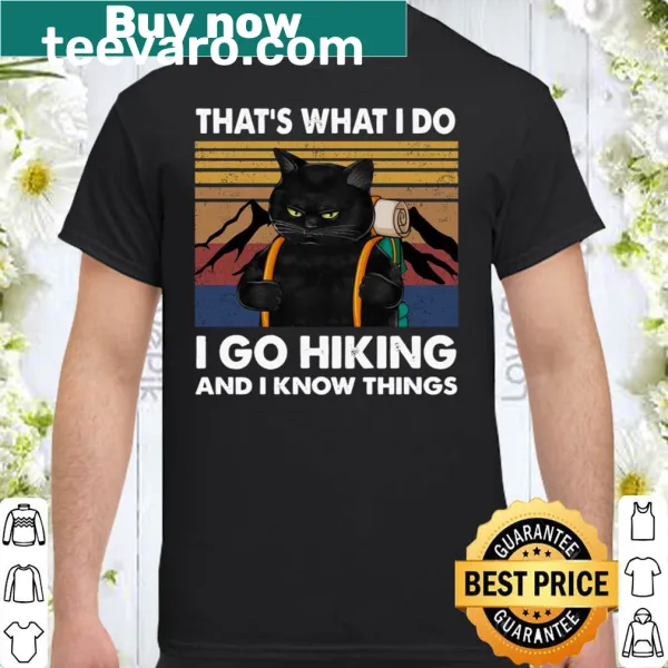 Hiking shirt with a playful design about knowing things