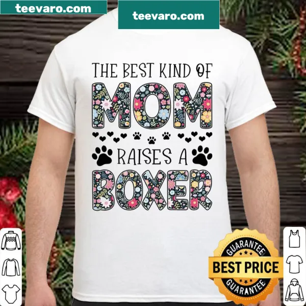Shirt featuring the quote about moms who raise boxers in stylized typography.