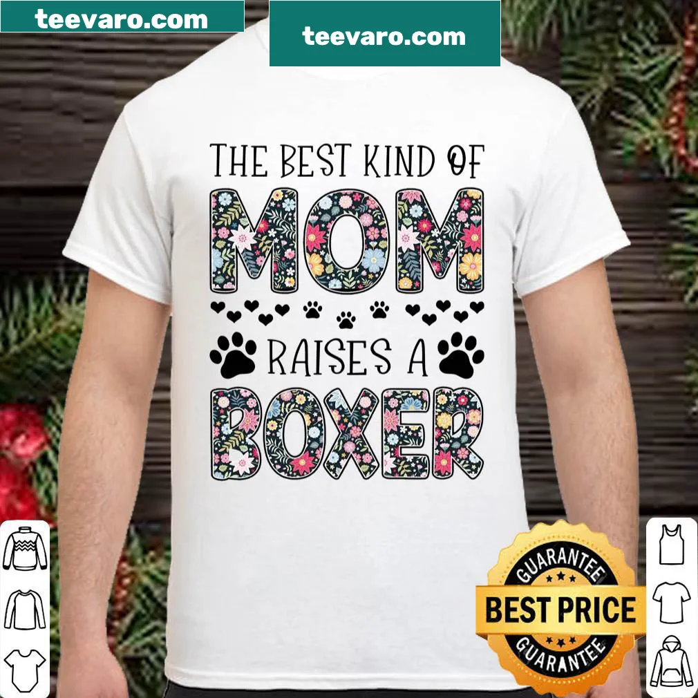 Shirt featuring the quote about moms who raise boxers in stylized typography.