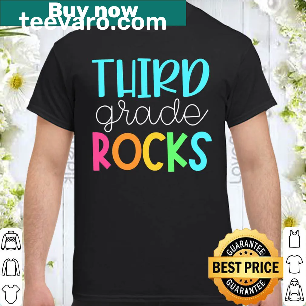 Shirt for teachers saying '3rd Grade Rocks' with 'Third Grade Teacher'