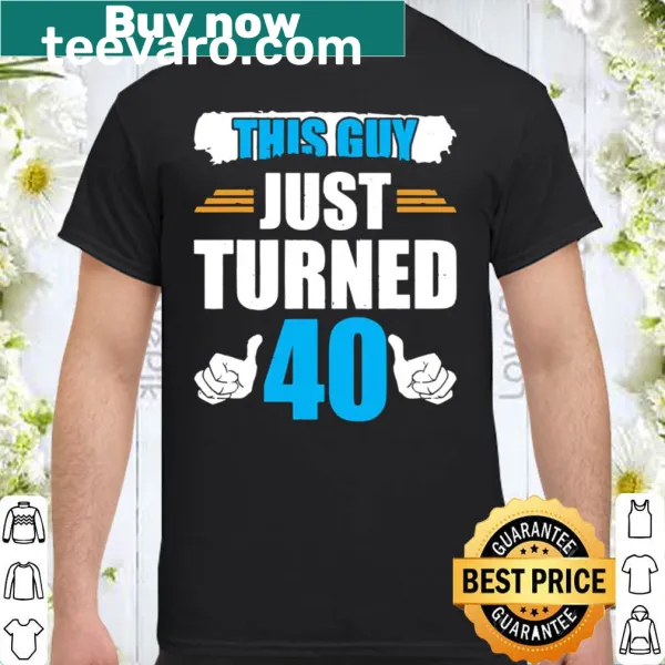 Birthday shirt celebrating turning 40 with playful graphics