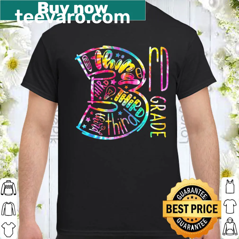 Typography shirt celebrating 3rd grade with a tie dye effect