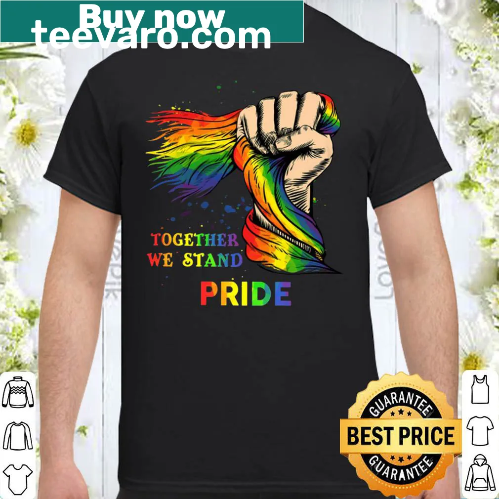 Shirt with a message of unity and pride in bold typography.
