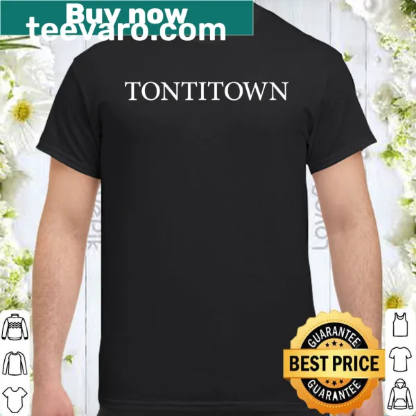 Vintage-style Tontitown city shirt with retro font design