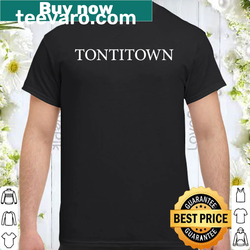 Vintage-style Tontitown city shirt with retro font design
