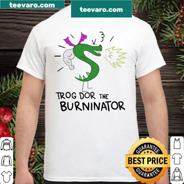 Shirt with illustration of Trogdor the Burninator