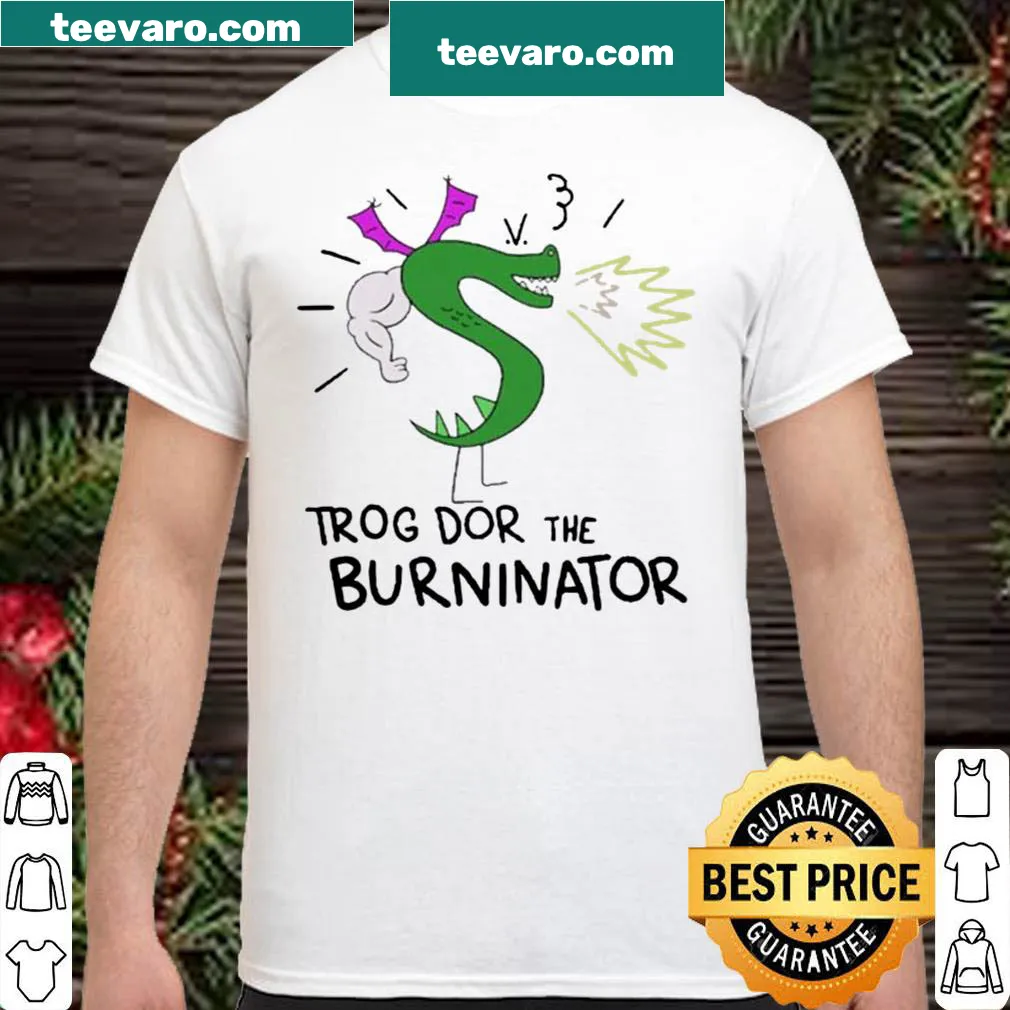 Shirt with illustration of Trogdor the Burninator