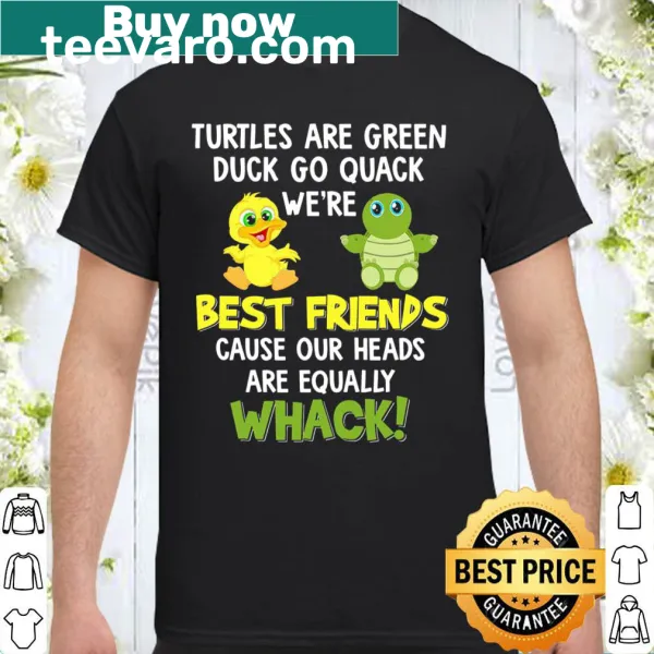 T-shirt with playful graphics of turtles and a duck with a humorous phrase