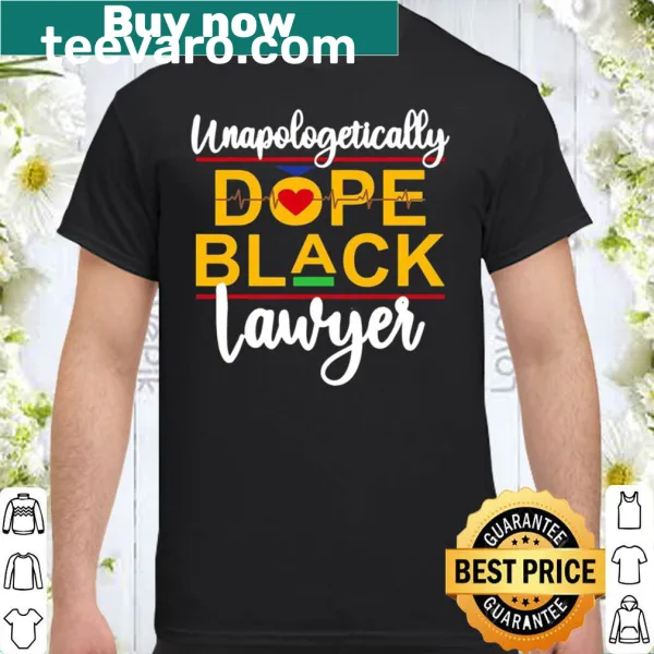 Bold typography design celebrating Black lawyers on a shirt