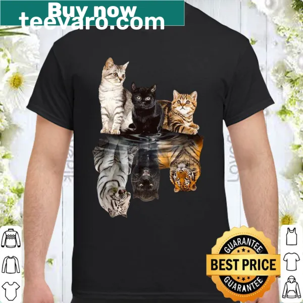 Whimsical shirt with underwater cat silhouettes