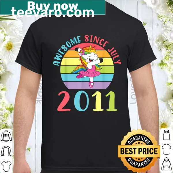 Cute unicorn birthday shirt for kids turning 10