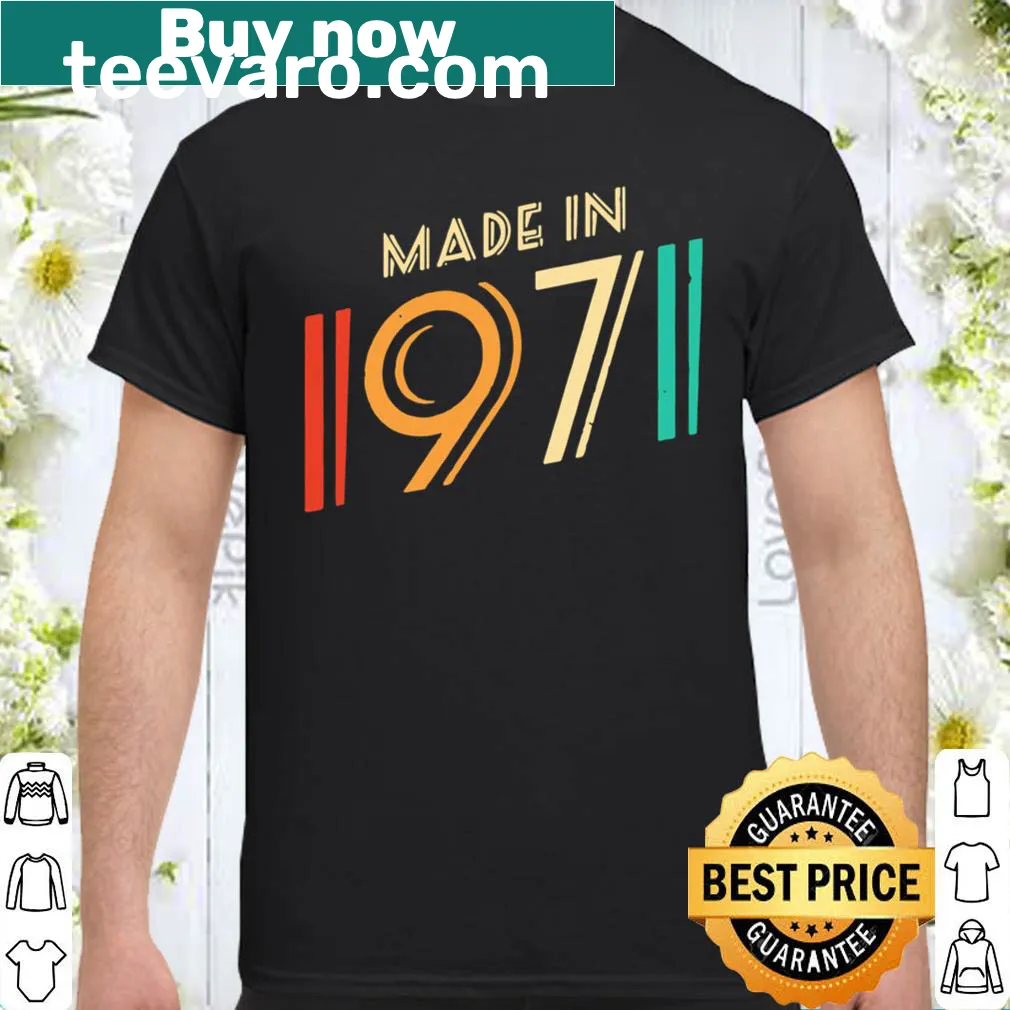 Vintage-style 50th birthday shirt with 1971 and 50 Years Old