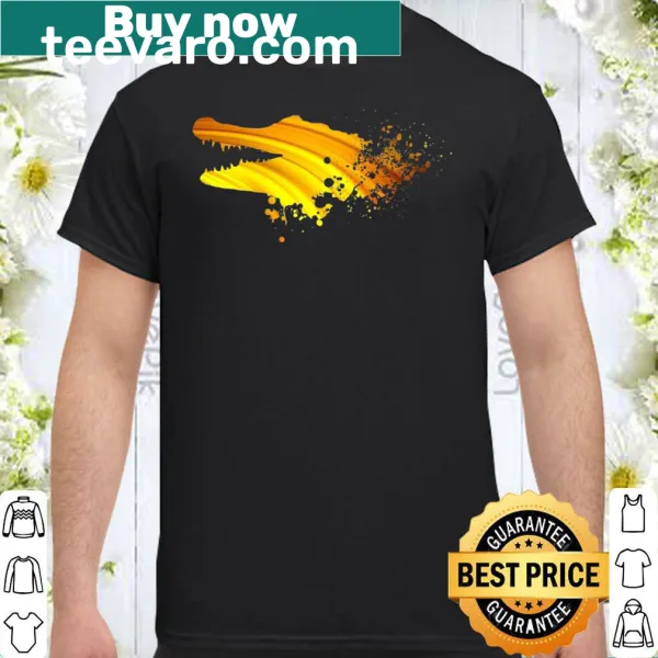 Vintage crocodile silhouette design on a shirt
