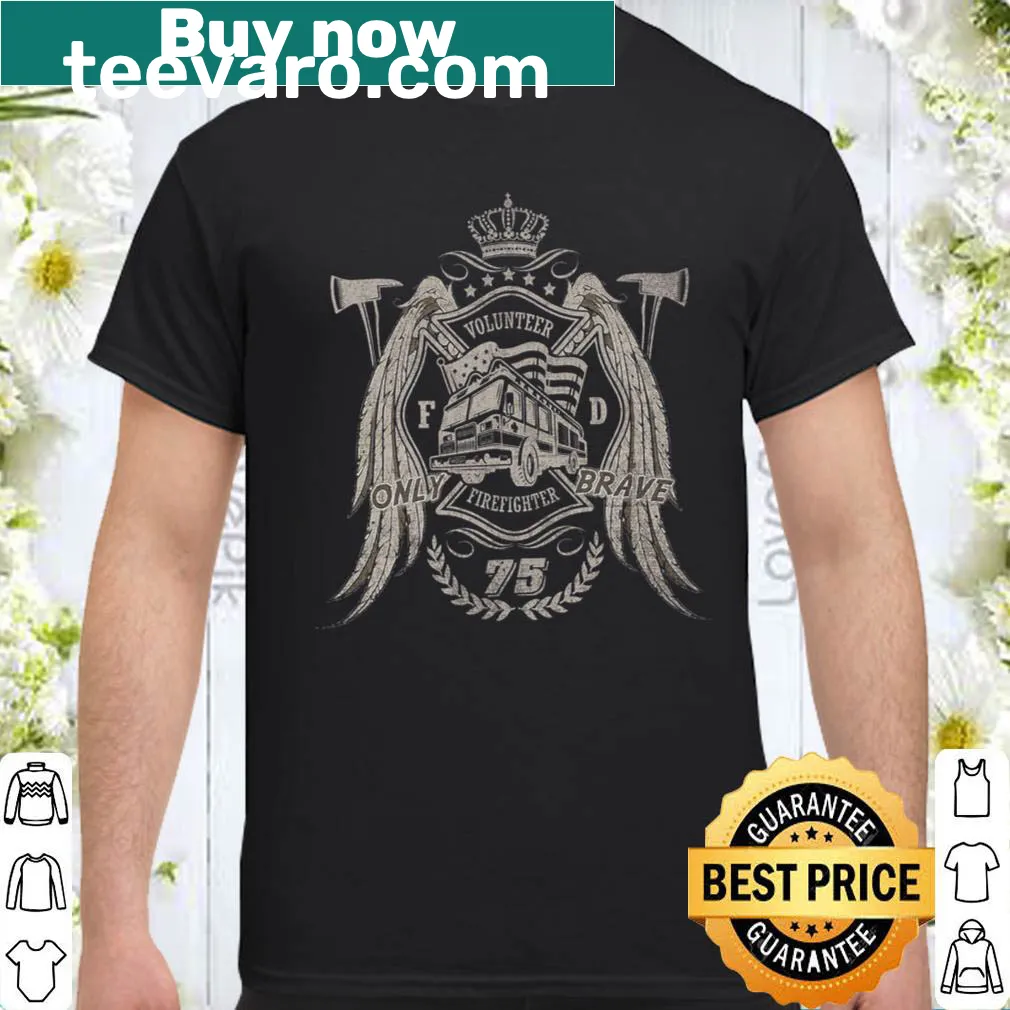 Firefighter shirt with bold print for volunteer bravest