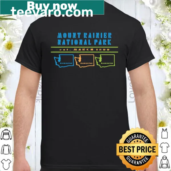 Illustrated Washington nature-themed hiking and camping shirt