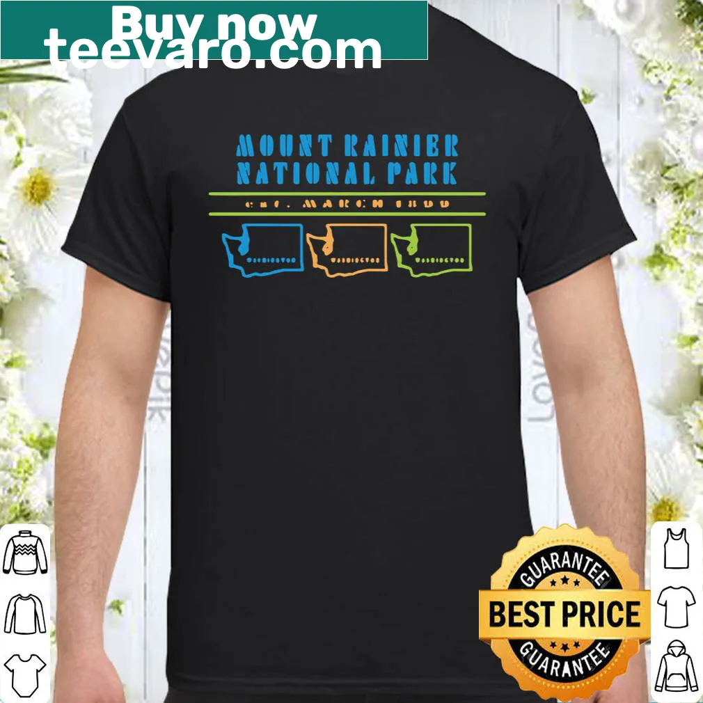 Illustrated Washington nature-themed hiking and camping shirt