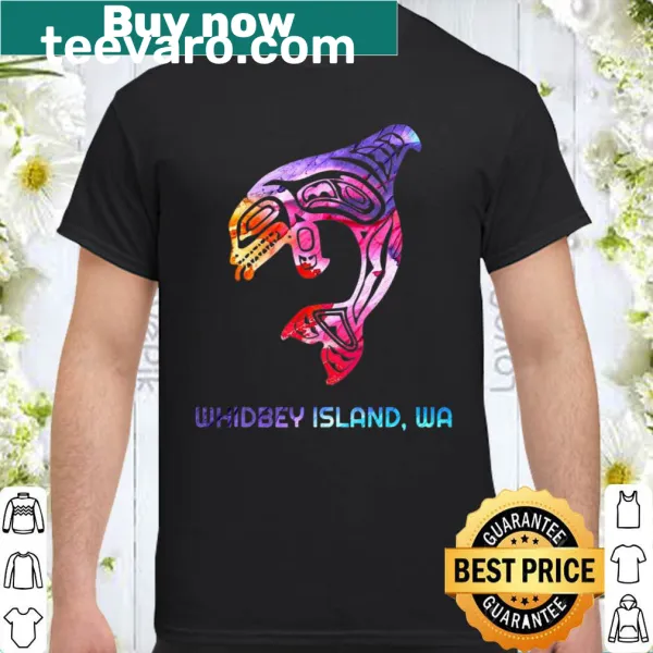 Illustrated orca shirt representing Whidbey Island