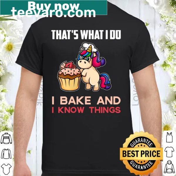 Funny baking shirt with unicorn graphic and text