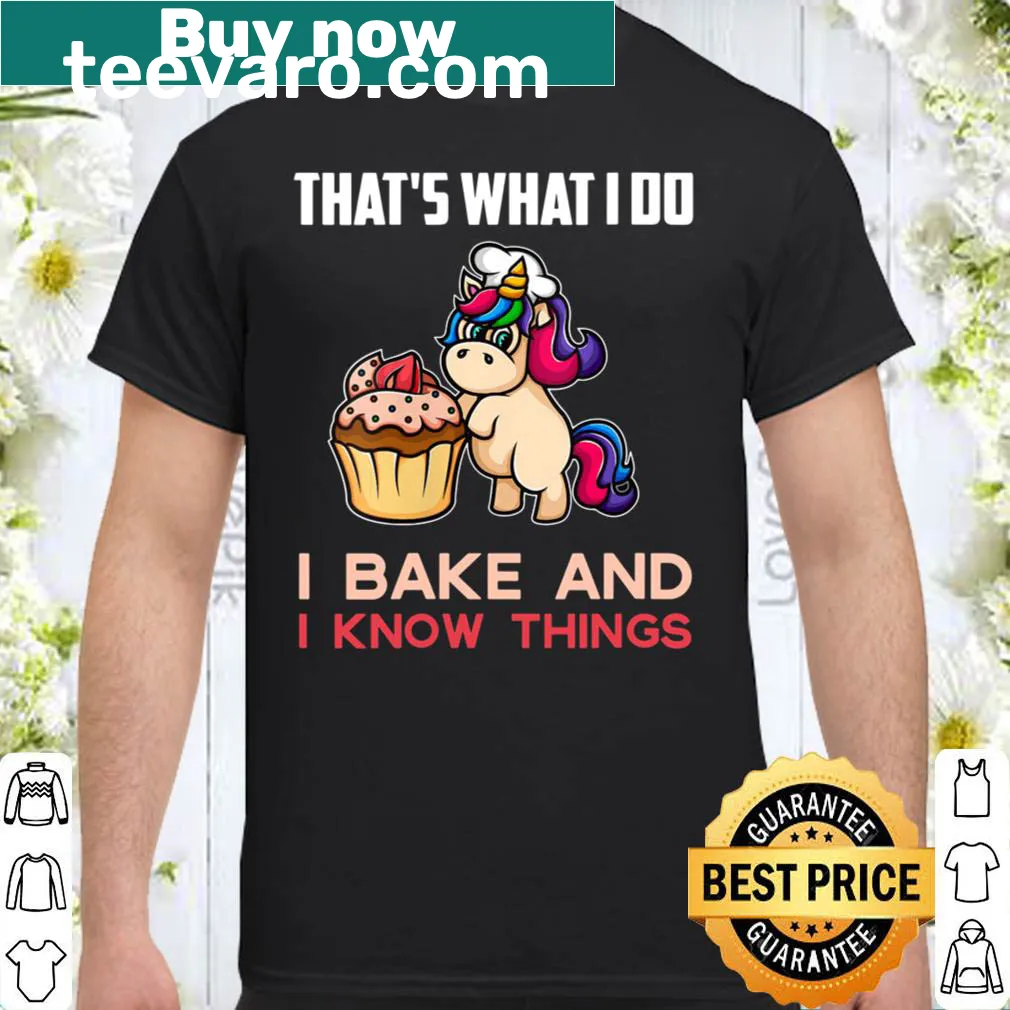 Funny baking shirt with unicorn graphic and text
