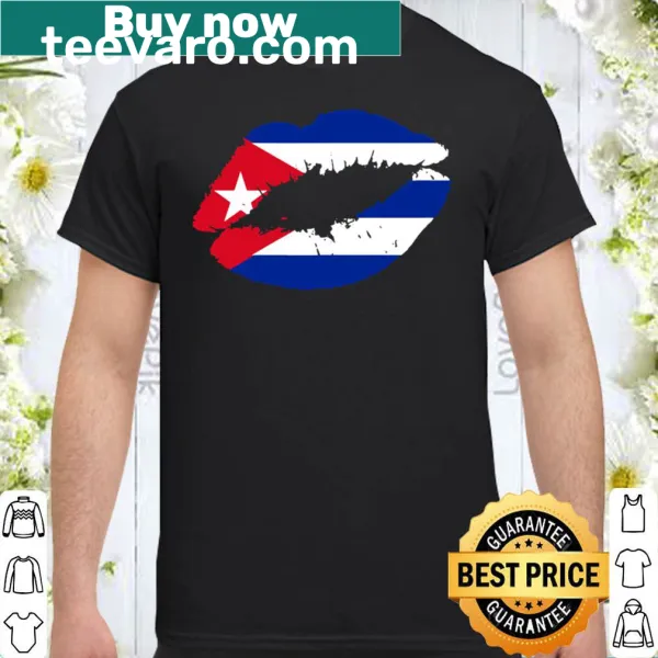 Cuban flag lips illustration shirt for baseball fans