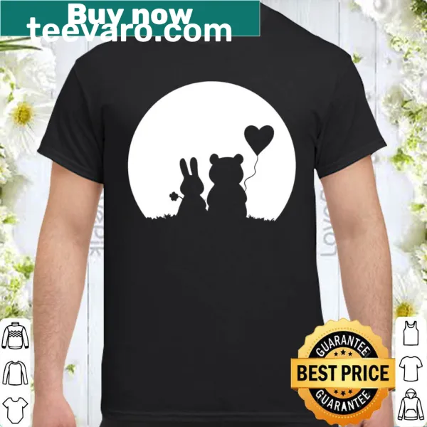 Cute illustration of a bunny and bear for Valentine's Day shirt