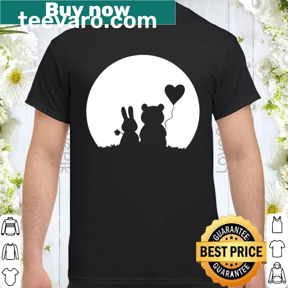 Cute illustration of a bunny and bear for Valentine's Day shirt
