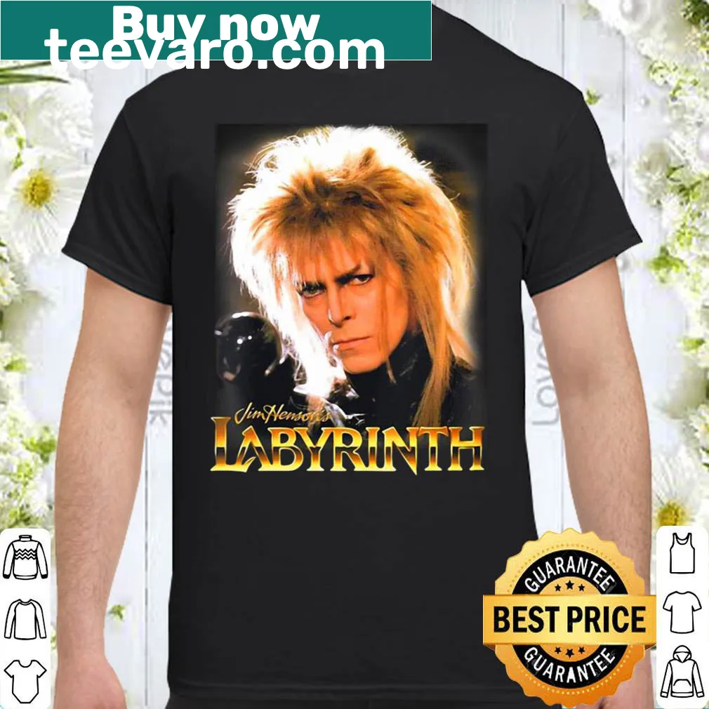 Vintage-style shirt featuring Jareth from Labyrinth in a distressed design.